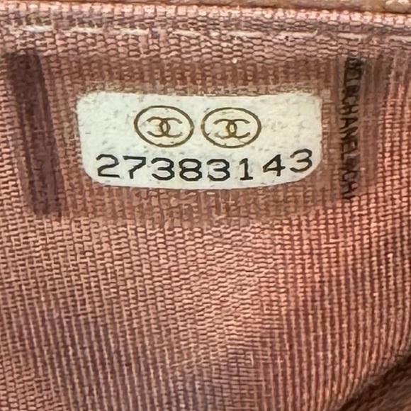 Chanel Metallic Pink Caviar Chevron Quilted Mademoiselle Wallet On Chain - Picture 12 of 15